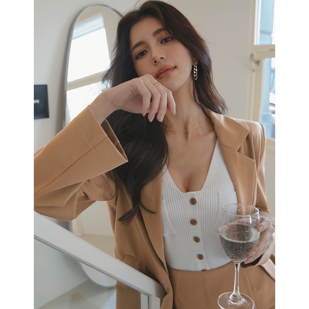 Áo khoác blazer hàn quốc có độn vai nữ Air Space 2111826001 | BigBuy360 - bigbuy360.vn