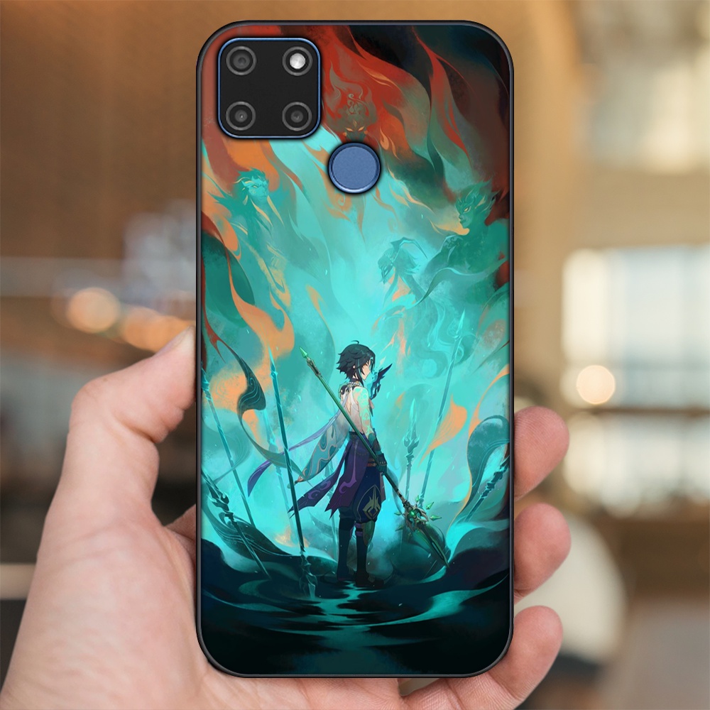 Ốp lưng Realme C12, C21Y viền đen in hình Xiao Genshin Impact