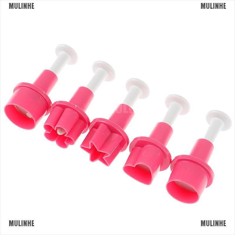 Bộ 5 Khuôn Nhựa Cắt Bánh Quy Hình Ngôi Sao / Trái Tim / Nút Áo / Cúc Áo