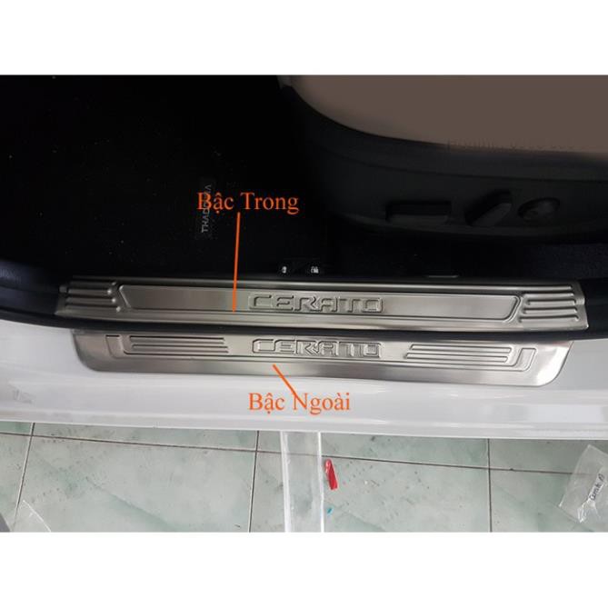 Bộ Ốp bậc cửa, Nẹp bước chân Kia Cerato 2019-2020 –  INOX(hàng cao cấp)