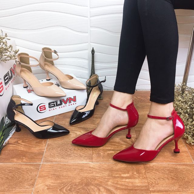 [Ảnh Thật][Siêu Rẻ] Sandal kín mũi da bóng nhọn 5cm VNXK