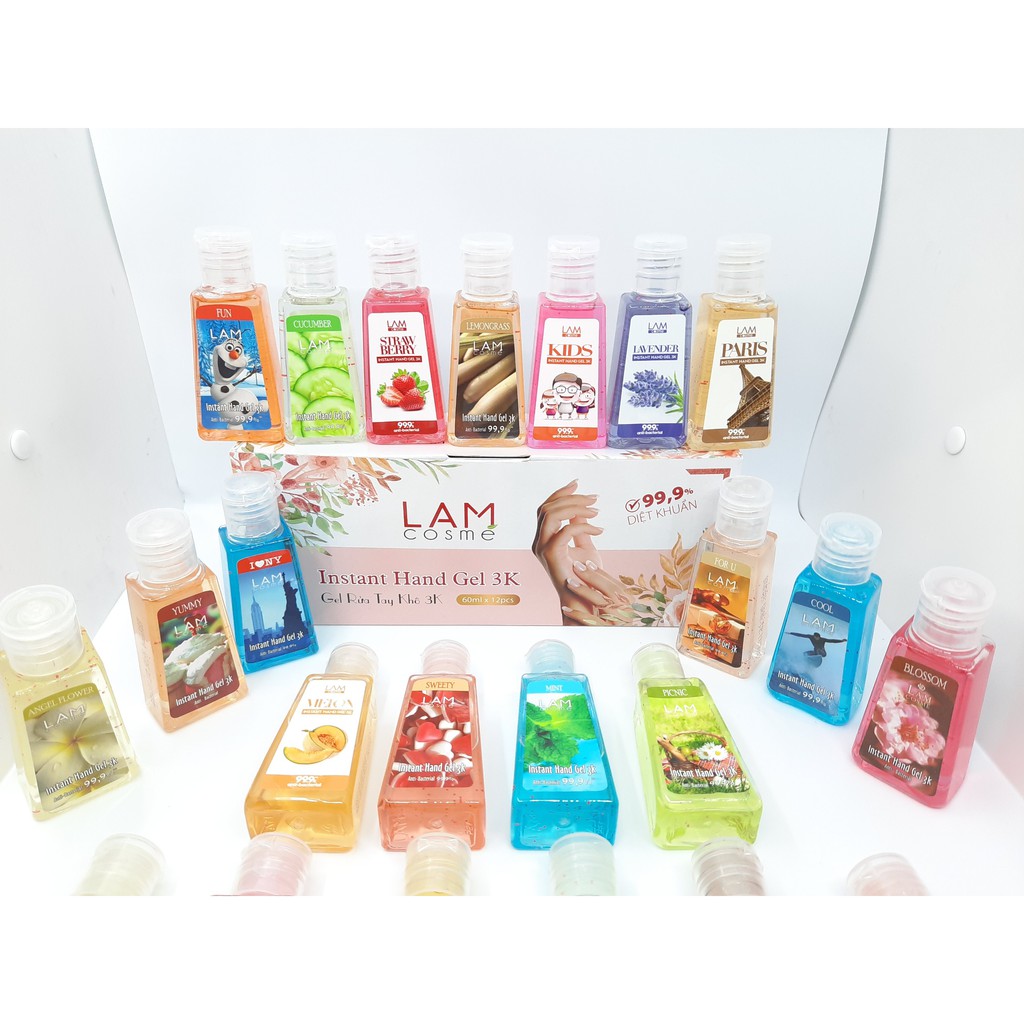 NƯỚC RỬA TAY KHÔ LAMCOSEME 60ML (20 HƯƠNG QUYẾN RŨ NHẤT) | BigBuy360 - bigbuy360.vn