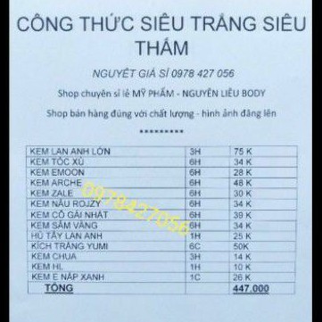 công thức siêu trắng siêu thấm 447k