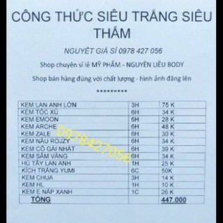 công thức siêu trắng siêu thấm 447k