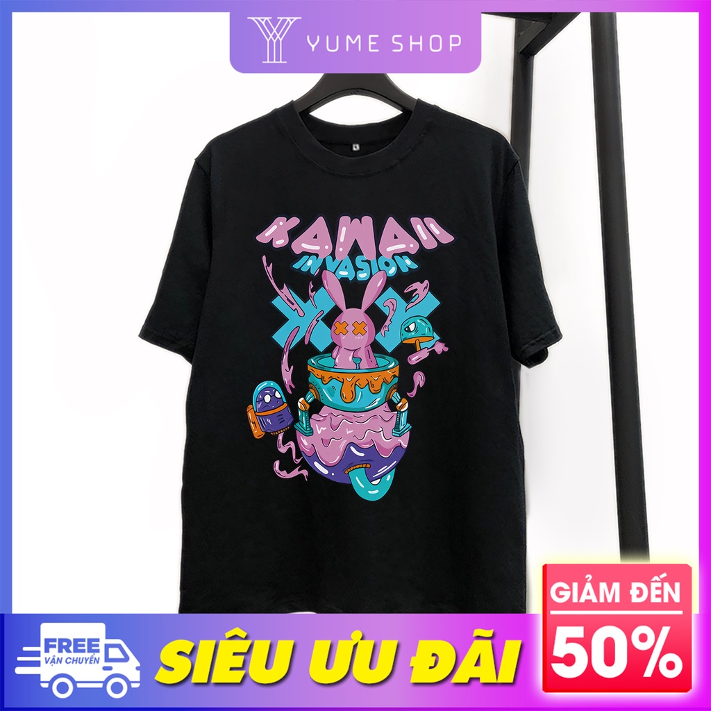 Áo thun tay lỡ - Áo phông form rộng Unisex mẫu mới KAWAII INVASION
