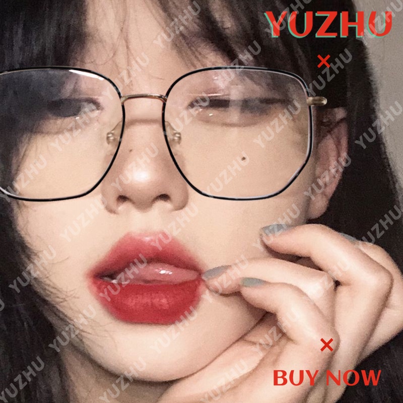 Mắt Kính Gọng Kim Loại Tròng Vuông Chống Ánh Sáng Xanh Thời Trang Hàn Quốc