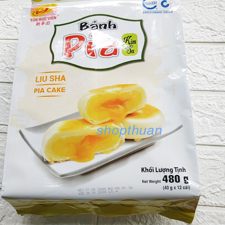 Bánh pía kim sa đậu Tân Huê Viên 480g ( 12 Cái ) - Bánh pía mini tan chảy