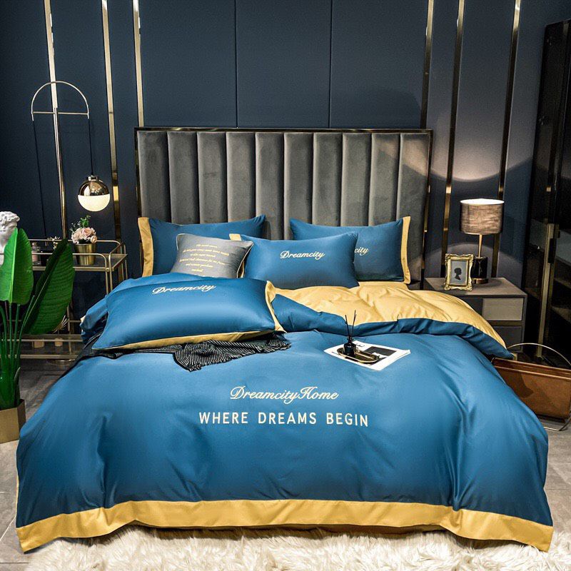 Bộ chăn ga gối phi lụa DREAMCITY 4 món  nhập khẩu cao cấp chất liệu mềm mịn thoáng khí nhiều mẫu đủ size
