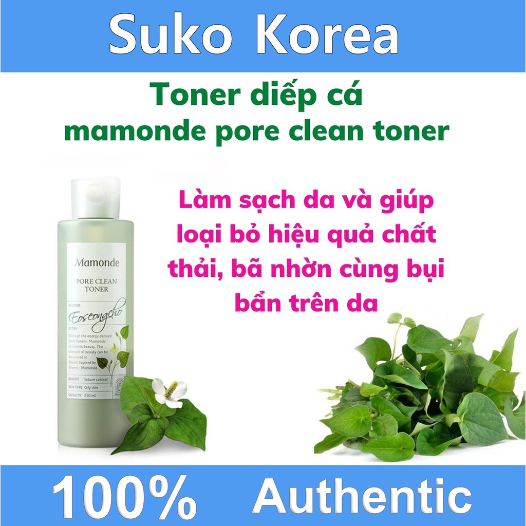 Nước hoa hồng diếp cá mamonde, Toner rau diếp cá Mamonde Pore Clean Eoseongcho chính hãng 250ml | BigBuy360 - bigbuy360.vn