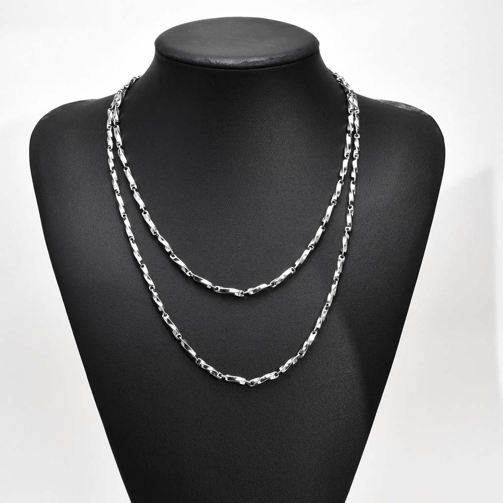 Vòng cổ VNOX 50CM 60CM bằng thép không gỉ thời trang cho nam