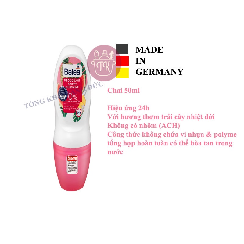 [Siêu Khô Thoáng ]Lăn Khử Mùi Balea Đức 50ml