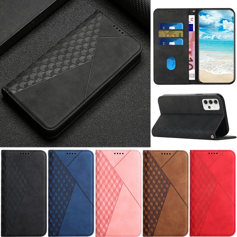 Bao Da Pu Điện Thoại Nắp Lật Kèm Ngăn Đựng Thẻ Khóa Nam Châm Cho Samsung Galaxy A52 4g A52S A22 4g A12 A22 5g A32 A72 A51 A71 Ốp