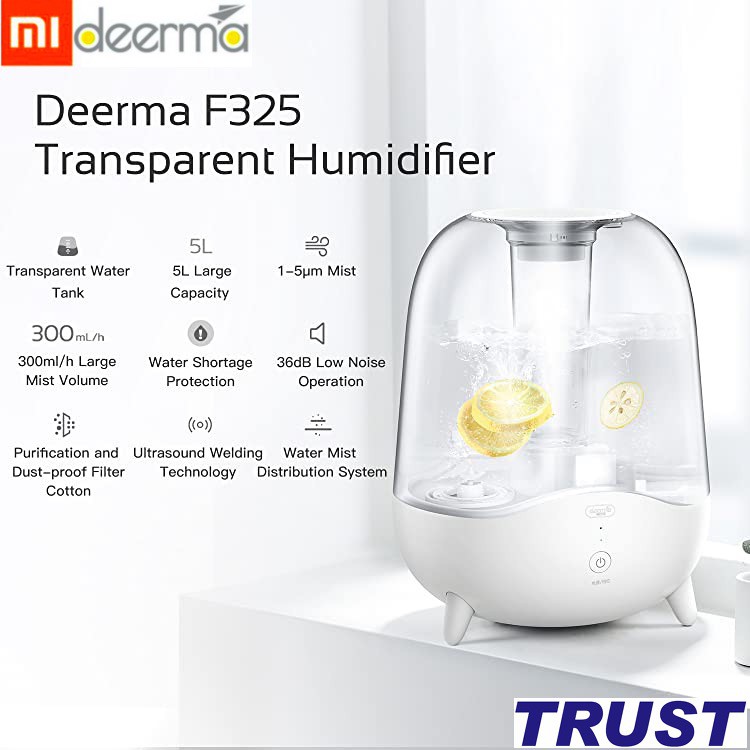 Máy phun sương tạo ẩm 5L --- Xiaomi Deerma F325 -- màng lọc ion phun sương nano cấp ẩm dưỡng da