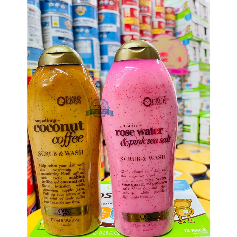 Tắm tẩy tế bào chết OGX nhiều mùi 557ml