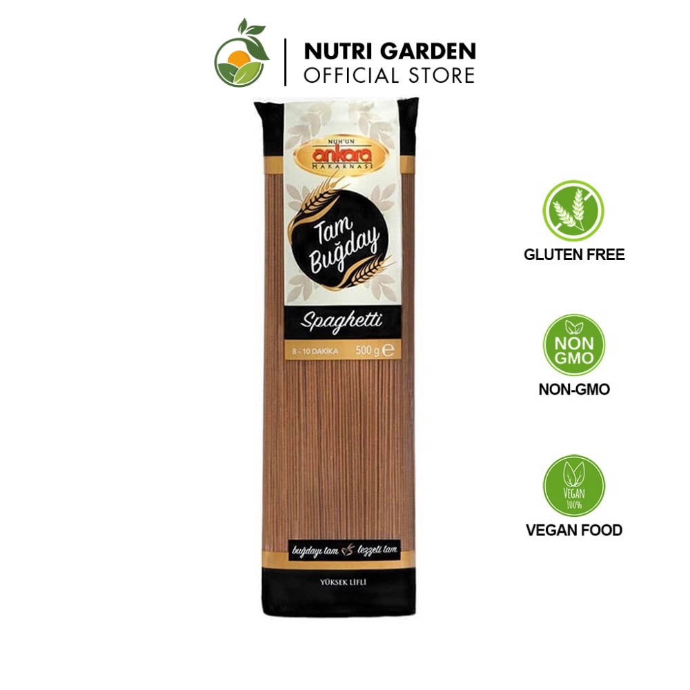 Mỳ ý nguyên cám hữu cơ Nutri Garden Ankara 500g