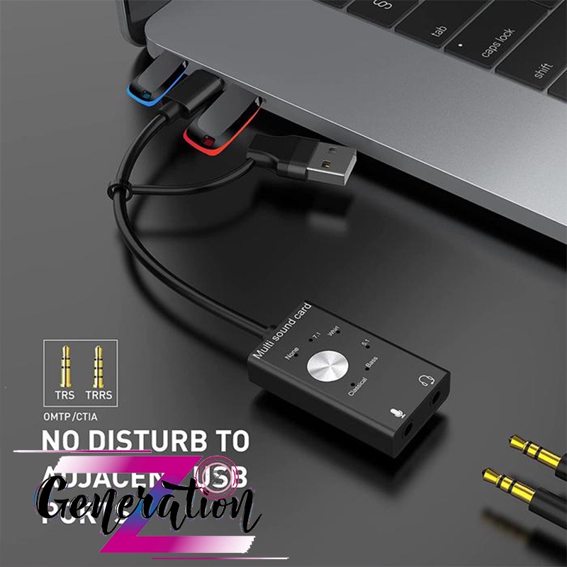 Usb sound 7.1 - bộ chuyển đổi cổng usb + usb Type-C sang Audio và mic