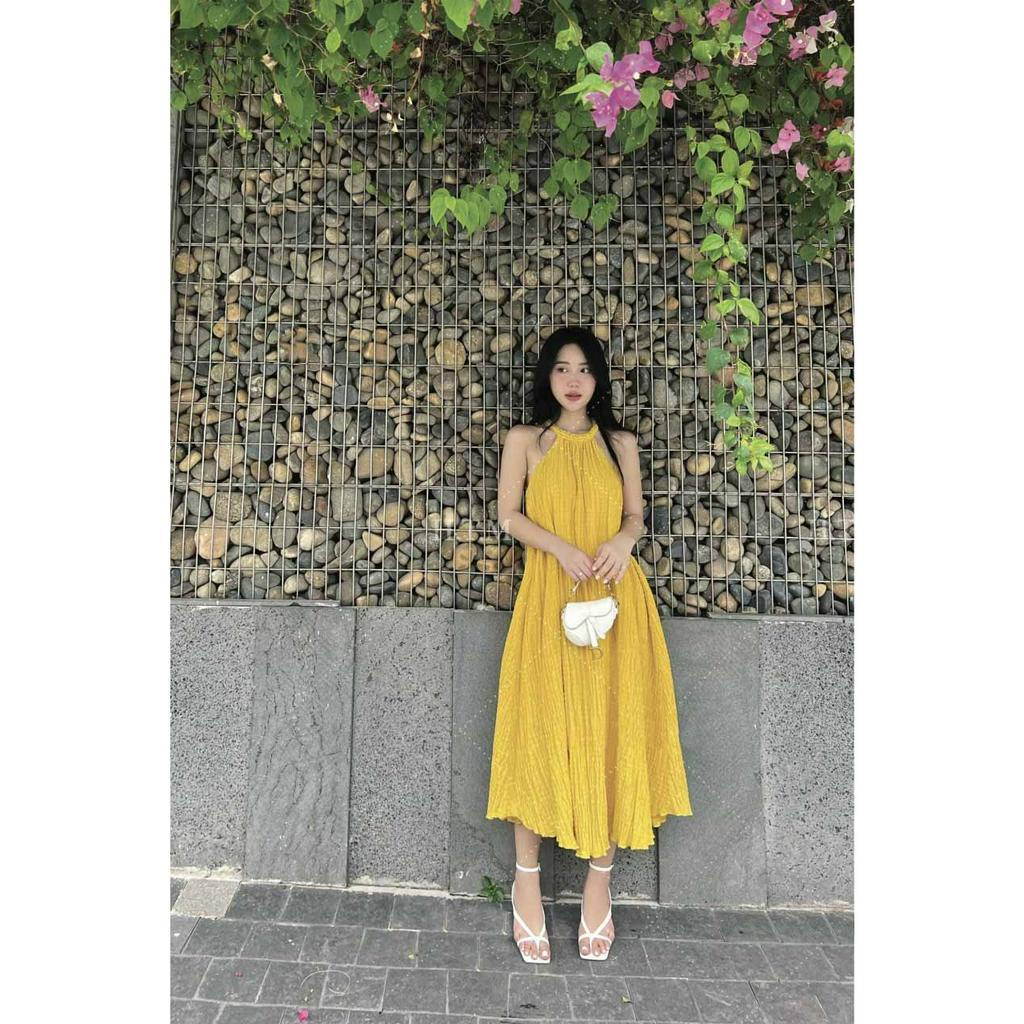 Váy đầm maxi bèo trễ vai 6 màu siêu xinh thải dáng đẹp 2 lớp có ảnh thật kèm video chất