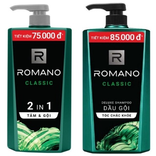 (+380g) Tắm gội/Dầu gội Romano 900g