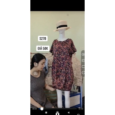 đầm tím hoa size M/L. S270