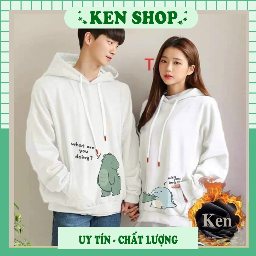 Áo thu đông hoodie nam nữ áo cặp đôi khủng long couple