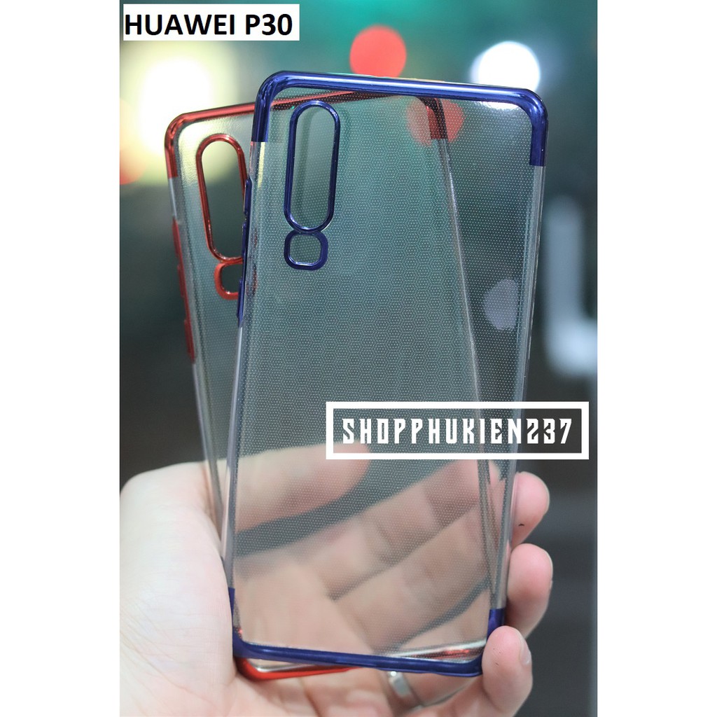 [Freeship toàn quốc từ 50k] Ốp Lưng Huawei P30 Ốp Dẻo Trong Viền Màu Hai Đầu Cực Đẹp
