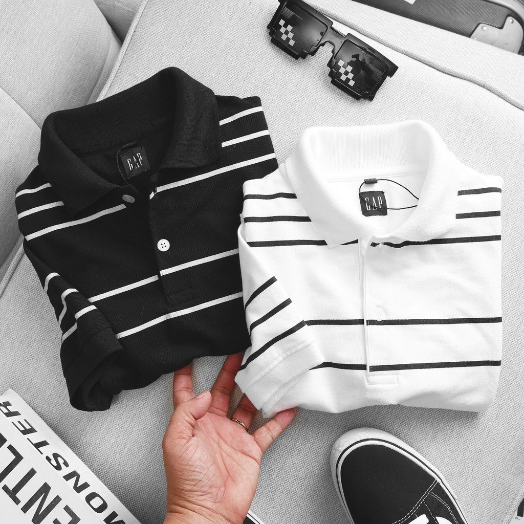 Áo polo kẻ ngang đơn giản 💥Size lớn > 100kg💥 Áo thun nam trung niên tinh tế GAP006 4M - Cotton cá sấu, chính hãng | BigBuy360 - bigbuy360.vn