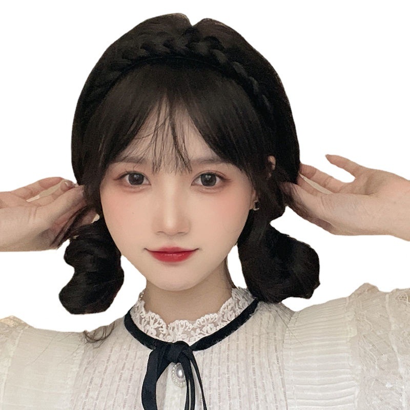 Tóc giả cài bính tết rít tóc mái thưa