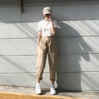 Quần baggy nữ , baggy kaki ống túm