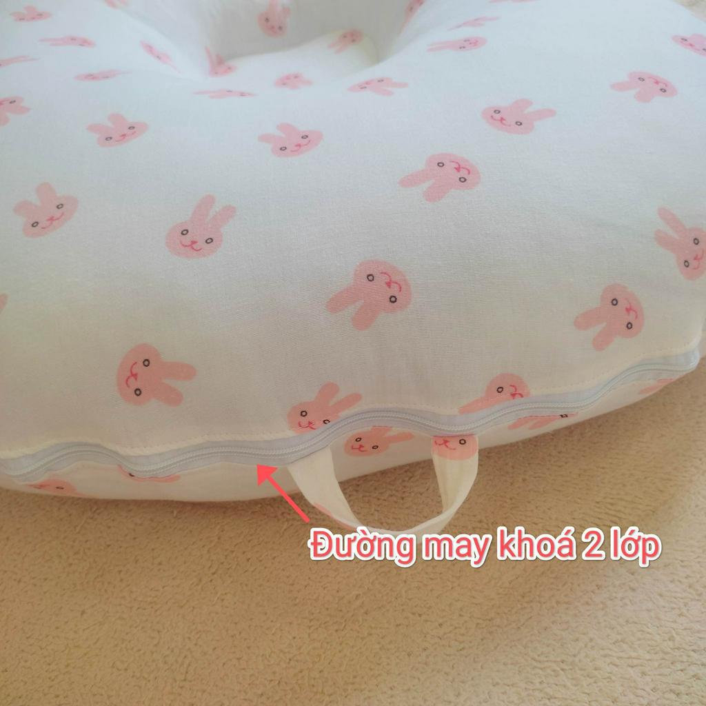 Vỏ bao gối chống trào ngược xô muslin GV mama êm mềm loại đẹp dày dặn, thoáng mát, kích thước 70*70cm, gửi đúng mẫu