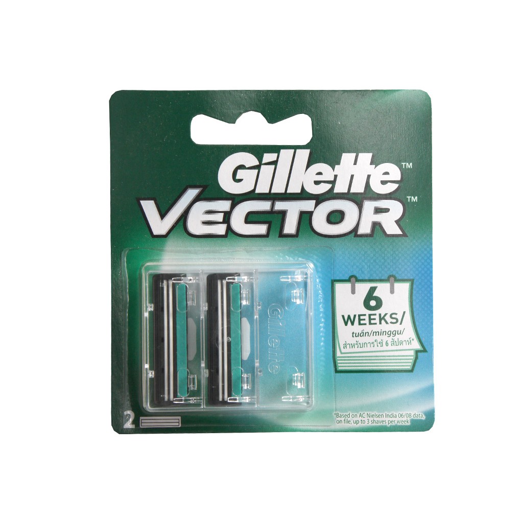 Lưỡi dao cạo râu Gillette Vector lưỡi kép (2 cái)
