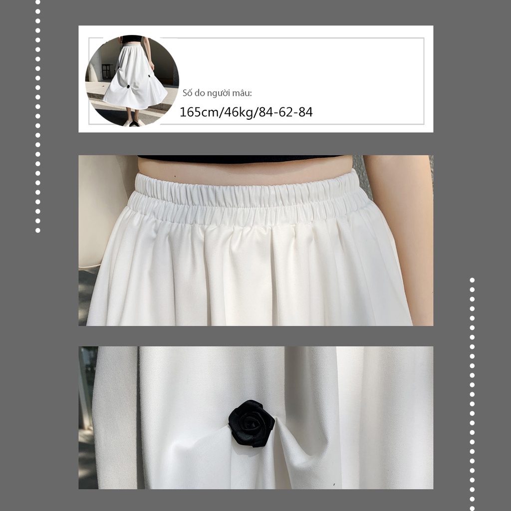 Váy chữ A cạp cao đính hoa nhỏ V0009