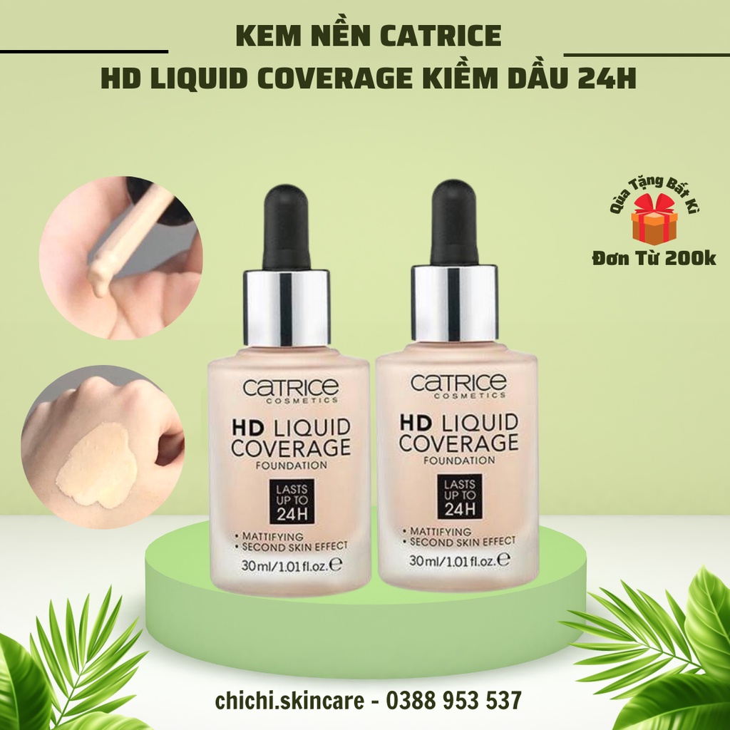 Kem Nền Kiềm Dầu Catrice HD 24h Liquid Coverage Foundation