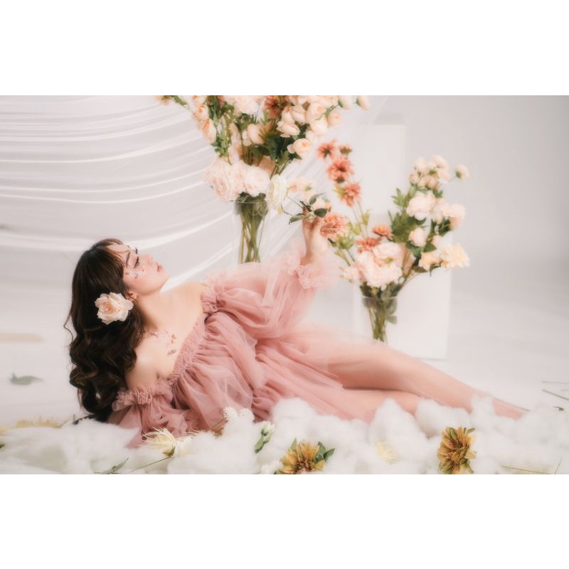 váy chụp hình concept  tay phồng