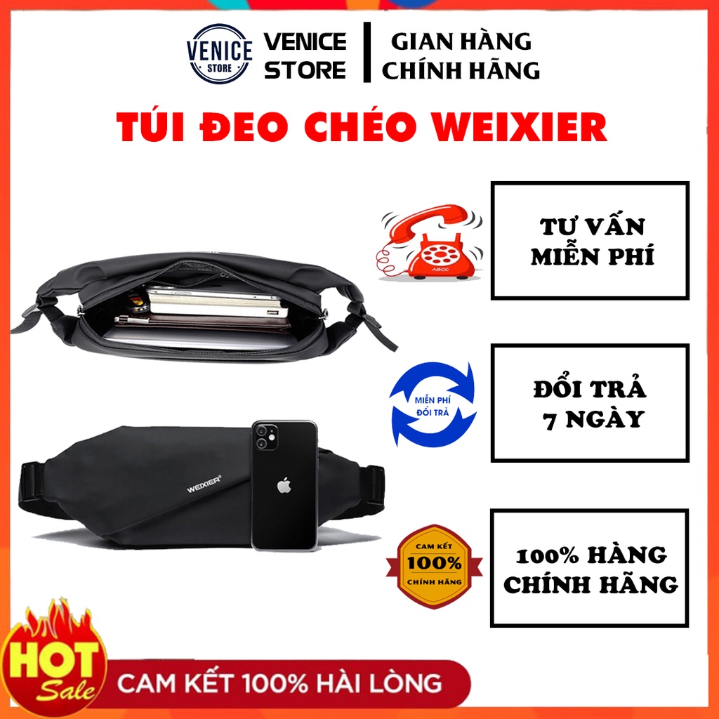 Túi Đeo Chéo Nam Weixier Cao Cấp Phong Cách Hàn Quốc, Chống Nước Tiện Lợi