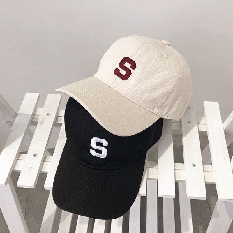 Mũ Lưỡi Trai Nón Kết Nhung Cao Cấp Thêu Chữ S 447 Phong Cách Ulzzang Form Unisex Nam Nữ - Hazo