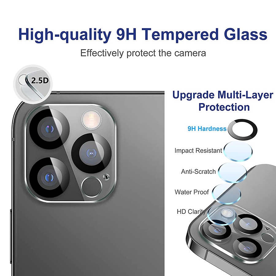 Set 3 Kính cường lực bảo vệ camera sau cho iPhone 13 Pro Max 13 Mini 11 12 Pro Max 13Pro
