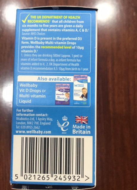 Vitamin tổng hợp ưellbaby cho trẻ từ 4 đến 12 tháng | Thế Giới Skin Care