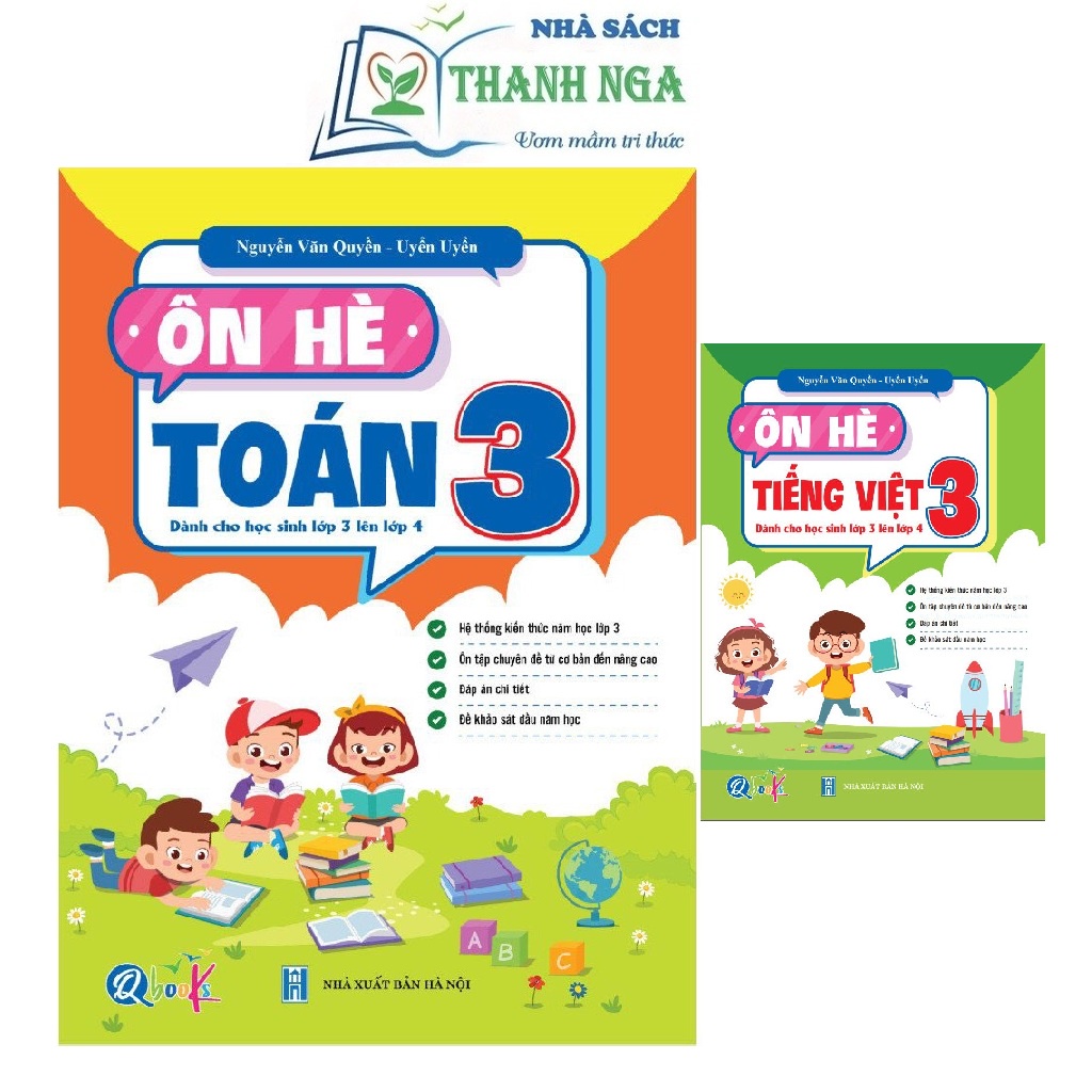Sách - Combo Ôn Hè Toán Và Tiếng Việt 3 - Dành cho học sinh lớp 3 lên lớp 4 (2 Cuốn)