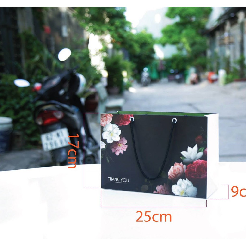 MỘC_Combo 20 túi giấy quai ruy băng mẫu 19 đựng quà size 25x17x9cm