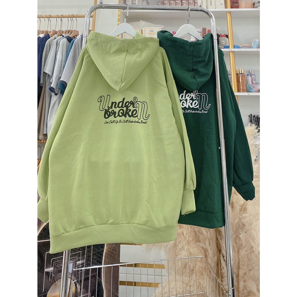 Hoodie Chữ Under Nam Nữ Unisex Mũ 2 Lớp Rộng Tay Bồng Nhiều màu