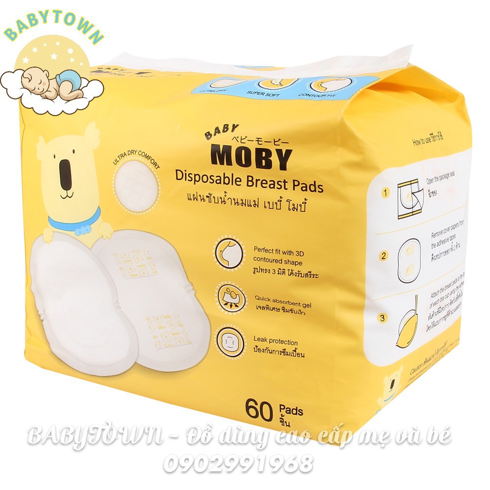 Miếng lót thấm sữa MOBY ( 60 miếng/bịch)