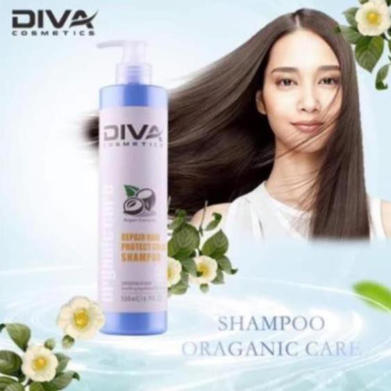 Dầu gội collagen phục hồi kiềm dầu sạch gàu mềm mượt tóc hư tổn khô sơ cặp gội xả Diva Xanh chính hãng 500ml – 750ml
