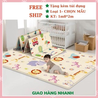 Thảm xốp cho bé thảm xốp trải sàn XPE gấp gọn 1m8 * 2m thảm chơi chống thấm