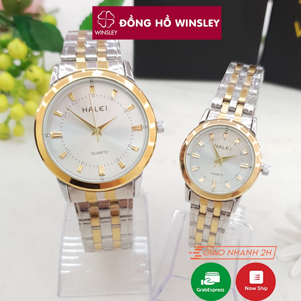 Đồng hồ đôi nam nữ Halei chính hãng dây kim loại chống nước tuyệt đối Tony Watch 68