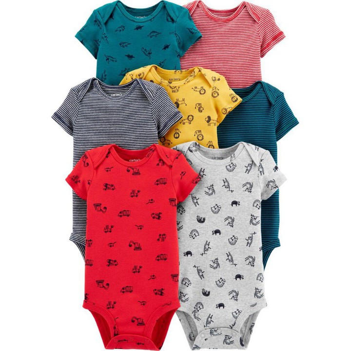 Bodysuit cho bé body chip cộc tay trẻ sơ sinh bộ áo liền quần cotton Cater mùa hè mềm mát Homedy Kids BD02