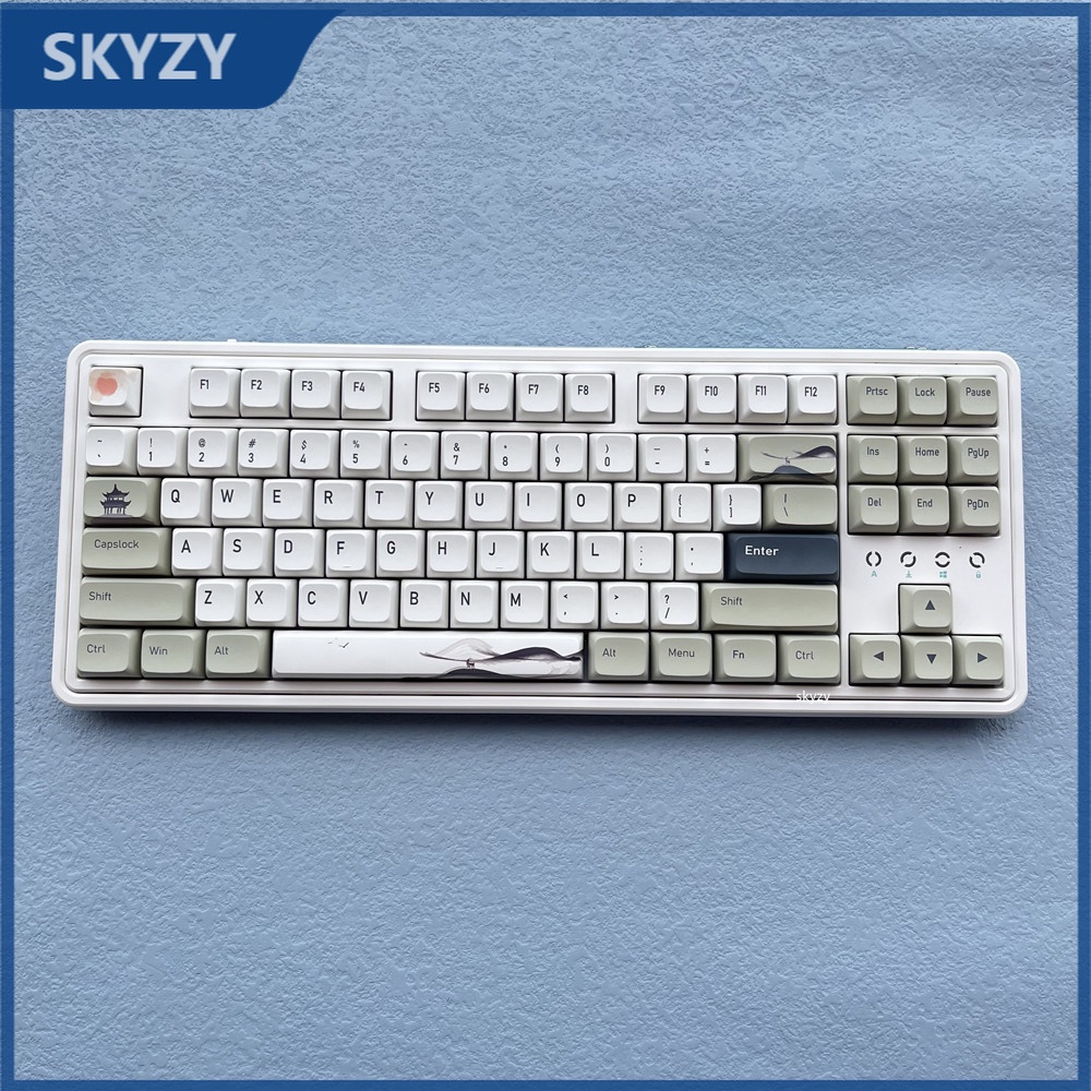127 Phím Antiquity Keycaps XDA Profile Màu xanh lá cây cổ điển PBT DYE SUB Bàn phím cơ Keycap