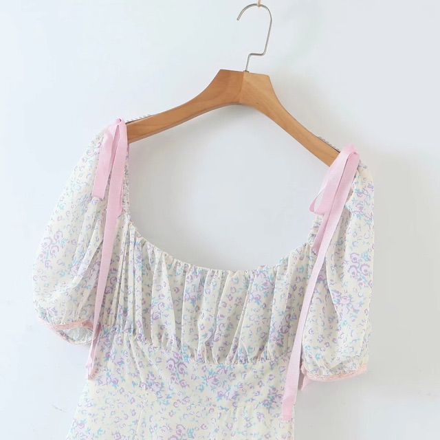 Đầm maxi xòe tay phồng tqxk