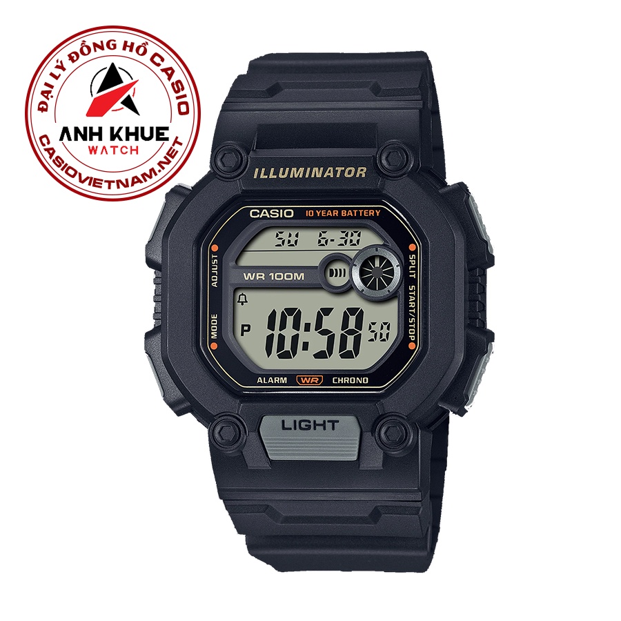 Đồng Hồ Casio | Nam W-737HX-1AVDF | Dây Nhựa | Pin 10 Năm | Chống Nước WR100M