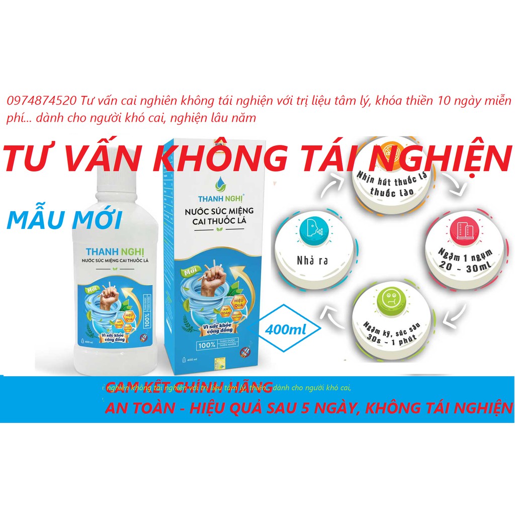 Bộ 1 chai 400ML cai thuốc Thanh nghị mới có loại đặc biệt tái nghiện, dành cho người cao huyết áp