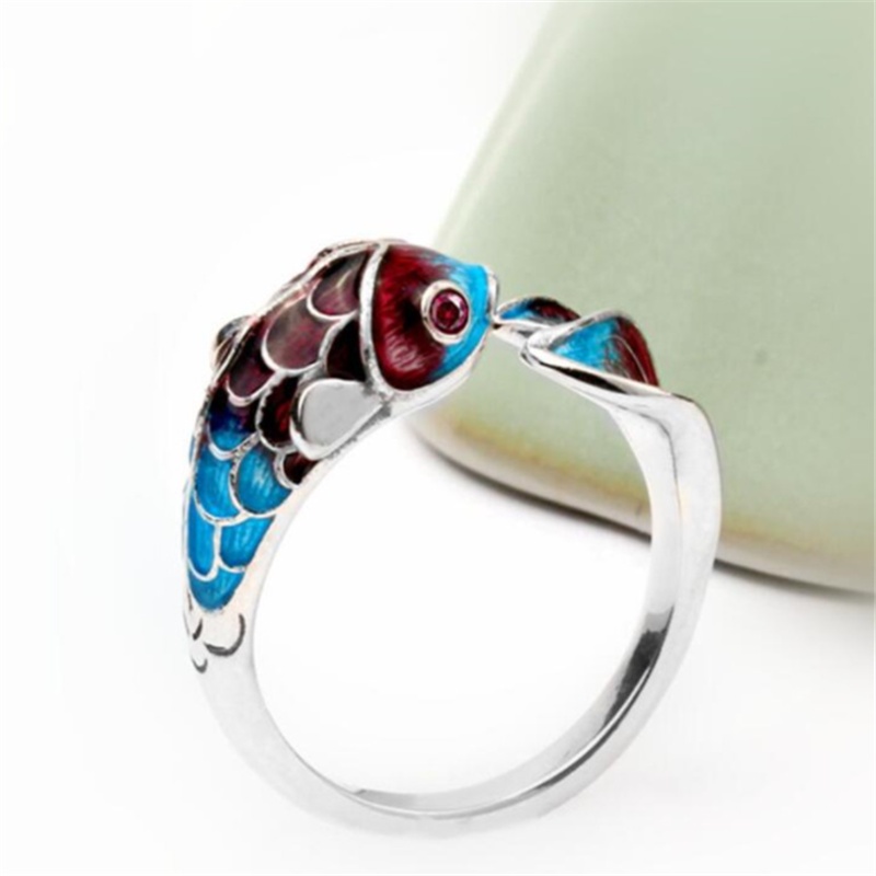 Nhẫn Hở Mạ Bạc 925 Hình Cá Chép Sáng Tạo Thời Trang Cho Nữ R327